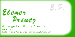 elemer printz business card